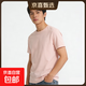 皓婷美【純棉正肩T恤33色可選】短袖T恤男打底衫男純色情侶上衣CJDP 皮粉色 XL (170) 135-160 斤