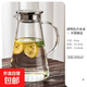 玻璃冷水壺耐高溫家用食品級高硼硅大容量?jì)λ蟛枧莨b涼水杯 1.8L透明錐形水壺-不銹鋼蓋【開(kāi)水直入】
