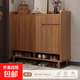實(shí)木鞋柜家用門(mén)口入戶(hù)門(mén)用室內大容量一體式款玄關(guān)鞋架實(shí)木鞋柜 【實(shí)木板】80cm郁金檀木