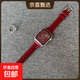 適用applewatchs10手表帶11真皮iwatchs10系列創(chuàng  )意s9蘋(píng)果手表鏈8小眾新款se腕帶7高級感質(zhì)感女士 新年紅-小蠻腰皮帶 42/44/45/49mm-【1-9代/se通用】