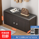 鞋柜家用門(mén)口大容量玄關(guān)柜簡(jiǎn)約現代可坐換鞋凳一體多功簡(jiǎn)易鞋架子 100cm兩門(mén)三層黑色