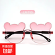 新款萌可愛(ài)圓框小熊兒童太陽(yáng)鏡夏款遮陽(yáng)眼鏡潮流漸變色寶寶墨鏡 上粉下白