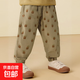 寶寶柔軟舒適可愛(ài)屁股兜時(shí)尚百搭防風(fēng)松緊束腳休閑褲洋氣童裝褲子 卡其菠蘿 100 【身高85-95cm】