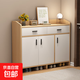 鞋柜家用門(mén)口玄關(guān)柜收納一體入戶(hù)柜靠墻室內2025新款入門(mén)走廊鞋架 90cm三門(mén)兩抽田園橡木色