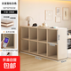書(shū)柜床邊隔斷柜落地置物架臥室側邊格子柜收納客廳八格柜子儲物柜 【實(shí)木生態(tài)板全新昇級】云溪白140*30*83