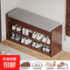 門(mén)口鞋柜鞋架多功能二合一樓道外可坐入戶(hù)一體換鞋凳簡(jiǎn)約家用鞋柜 北美黑胡桃色80*24*43