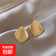 金色簡約幾何方塊耳釘女2025年新款爆款耳環輕奢高級感氣質耳飾 金色幾何方形耳朵【一對裝】