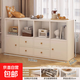 書(shū)柜床邊隔斷柜落地置物架臥室側邊格子柜收納客廳八格柜子儲物柜 【四抽款加厚實(shí)木生態(tài)板】?jì)砷T(mén)云溪白140*30*75