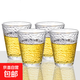 日式錘紋家用玻璃杯創(chuàng  )意家用透明喝水水杯客廳杯子茶杯水具套裝 錘紋水杯-220ml-4只