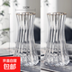 特大號輕奢創(chuàng  )意簡(jiǎn)約玻璃花瓶透明水養鮮花北歐ins風(fēng)客廳插花擺件 【透明描金兩個(gè)裝】28高太陽(yáng)花