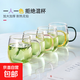 彩色把手玻璃杯高顏值花茶杯in風(fēng)耐高溫玻璃水杯網(wǎng)紅果汁冷飲杯子 450ml果顏玻璃杯4只裝