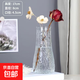 創(chuàng  )意透明ins風(fēng)玻璃花瓶植物干花插花水培大容器臺面裝飾客廳擺件 【特價(jià)】透明水波紋17*5.5*8