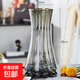 特大號輕奢創(chuàng  )意簡(jiǎn)約玻璃花瓶透明水養鮮花北歐ins風(fēng)客廳插花擺件 【28高描金】煙灰太陽(yáng)花