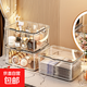 京東物流 廚房收納整理盒鍋蓋調料帶滑輪下水槽櫥柜多功能收納架 透明亞克力桌面收納盒 20*14*7cm 【帶蓋防塵】