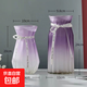 創(chuàng  )意簡(jiǎn)約仿陶瓷磨砂玻璃花瓶水培富貴竹百合玫瑰花瓶客廳插花擺件 【紫砂】24折紙+20南瓜