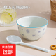 【天天低價(jià)】新款釉下彩陶瓷碗餐具套裝少女心ins風(fēng)陶瓷碗勺 初雪一碗一勺活動(dòng)