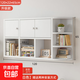 實(shí)木書(shū)架掛壁式書(shū)柜壁柜懸空柜上墻儲物柜帶門(mén)家用免打孔掛墻吊柜 加厚實(shí)木120×22×65cm暖白色