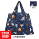 大號可愛(ài)卡通可折疊便攜超市購物袋雜貨袋買(mǎi)菜包大容量環(huán)保手提袋 大號藏青色貓咪58*40CM-1個(gè)裝