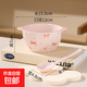 雪花南瓜碗甜品碗淑女套裝陶瓷碗耐高溫可進(jìn)微波爐帶勺宿舍家用 粉色蝴蝶結南瓜碗【1碗1勺】