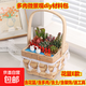 手提大花籃多肉植物組合盆栽38女神節禮品公司活動(dòng)多肉diy材料包 花籃E款（相近如賓）花籃+多肉+土+裝飾 材料包一套送工具鏟子