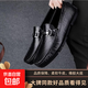 紅蜻*同款男鞋豆豆鞋透氣商務(wù)休閑鞋鞋子軟皮牛皮軟底舒適駕車(chē)鞋 黑色8936 40 (250mm)