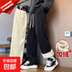 褲子男士秋冬季加絨加厚羊羔絨2026新款寬松休閑冬天棉褲直筒長(cháng)褲 黑色【升級仿水貂絨爽膚更保暖舒適】 5XL