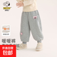 史努比女童加絨褲子秋冬2025新款寶寶加厚羊羔絨長(cháng)褲兒童冬裝衛褲 灰色 100 (90-100cm)