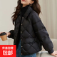 2025新款菱格冬季羽絨棉服輕薄小個(gè)子棉襖短款寬松棉衣小香風(fēng)外套 黑色 L 建議105-120斤