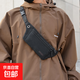 戶(hù)外腰包耐磨防刮男工地多功能帆布斜跨包胸包大容量手機包收錢(qián)包 黑色