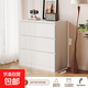 斗柜臥室床尾置物柜家用客廳靠墻儲物柜大容量抽屜柜收納柜五斗柜 自行組裝【三層三抽*昇級加厚板材】暖白色60cm