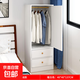 單門(mén)窄衣柜小型占地小家用臥室出租房用簡(jiǎn)易小戶(hù)型兒童衣櫥收納柜 矮款40厘米雙抽 暖白