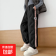 女童羽絨褲子2025冬季新款時(shí)尚兒童冬裝白鴨絨中大童束腳運動(dòng)褲潮 黑色 150