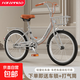 新款男女式復古輕便通勤車(chē)22寸.24寸.26寸大學(xué)生通用單車(chē) 暮云灰+單速+充氣款+禮包 26寸適合身高162-180厘米