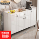 餐邊柜簡(jiǎn)易臥收納儲物柜子餐廳廚房櫥柜客廳大容量收納儲物矮柜 【經(jīng)典-熱賣(mài)】暖白色140cm
