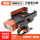 新型自行車(chē)燈前燈喇叭多功能一體電動(dòng)車(chē)手機支架帶燈騎行裝備 橙色