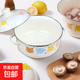 搪瓷豬油罐雙耳湯鍋琺瑯燒鍋盆帶蓋湯面碗裝豬葷油罐子耐高溫小鍋 搪瓷雙耳豬油罐18cm【樂(lè )寵款】
