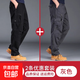 工裝褲男耐磨運動(dòng)褲男士褲直筒寬松大碼春秋季純棉多口袋休閑褲 黑色+灰色【加絨加厚】 XL 【建議150-170斤左右】