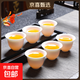 茶杯陶瓷家用功夫茶具喝茶客杯主個(gè)人羊脂玉白瓷小杯子單個(gè)品茗杯 純白羊脂玉6只裝