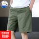 純棉工裝短褲男夏季寬松大碼五分褲男士薄款運動(dòng)休閑沙灘中褲潮流 521軍綠色 3XL 【150-170斤左右】