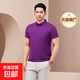 【阿瑪尼制造商】7A抗菌短袖POLO衫男女商務(wù)通勤翻領(lǐng)夏季純色T恤 紫色 3XL