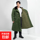 綠色軍大衣秋冬季加絨保暖長(cháng)款棉大衣防水防風(fēng)勞保棉服冷庫工作服 綠色加長(cháng)款棉大衣【加棉加厚】 均碼 建議體重130-200斤
