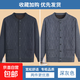 中老年爸爸開(kāi)衫秋冬新款毛衣加絨針織衫老人男士外套爺爺保暖長(cháng)袖 藏青色+深灰色 2XL 【建議135-150斤左右】