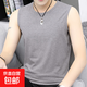 【純棉背心】四季男士無(wú)袖純色背心T恤運動(dòng)透氣坎肩汗衫純棉無(wú)袖 圓領(lǐng)淺灰 3XL 【推薦140-160斤】