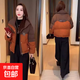 短款棉服女2026冬季新款百搭減齡棉襖拼接加厚保暖小個(gè)子棉衣外套 橘色 （時(shí)尚保暖） XL 建議體重【115-130斤】