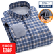 冬季保暖襯衫純棉牛津紡加絨加厚格子長(cháng)袖襯衣中青年100%全棉上衣 5700-7 純棉加絨 41 建議135-150斤