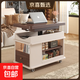 沙發(fā)邊幾可移動(dòng)茶幾小戶(hù)型客廳邊柜多功能茶桌升降折疊實(shí)木角幾 胡桃+白 帶升降：700*400*546