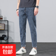 深色九分牛仔褲男士秋冬寬松2025新款厚款潮流休閑直筒褲男生 藍灰色九分 30 【腰圍2尺3】