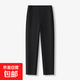 【哥弟制造商】直筒法棍褲休閑褲女春季松緊腰顯瘦顯腿長(cháng)煙管褲 黑色 3XL 31