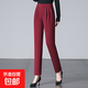 【哥弟制造商】空氣層休閑褲女松緊高腰秋季哈倫褲中老年媽媽褲 安哥拉紅 L