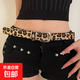 復古個(gè)性百搭時(shí)尚腰帶女新款歐美潮流休閑精美紋路裝飾皮帶 豹紋 【107cm】 1個(gè)